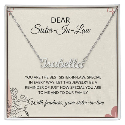 To My Dear Sister-in-law Gift Necklace | Personalized Custom Name Necklace | Sister-in-Law Gift