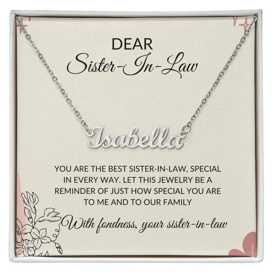 To My Dear Sister-in-law Gift Necklace | Personalized Custom Name Necklace | Sister-in-Law Gift