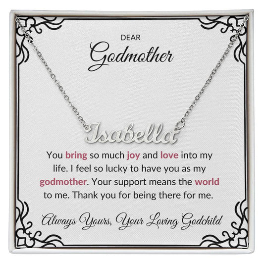 Custom Name Necklace for Lovely Godmother | A Beautiful Reminder of Your Bond | Godmother Gift