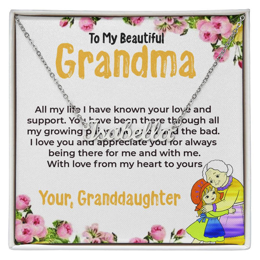 To My Beautiful Grandma | Custom Name Necklace Gift from Granddaughter | Gift for Grandma