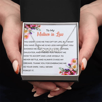 To My Cherished Mother-in-Law | Personalized Custom Name Necklace with Heartfelt