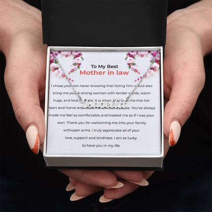 For the Best Mother-in-Law | Custom Name Necklace with a Loving Message