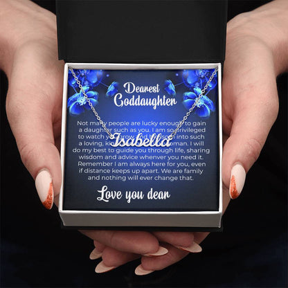 To My Dearest Goddaughter | Unique Name Necklace with a Heartfelt Card