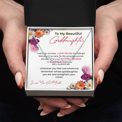 To My Beautiful Goddaughter | Custom Name Necklace with a Loving Message