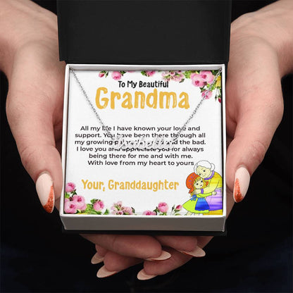 To My Beautiful Grandma | Custom Name Necklace Gift from Granddaughter | Gift for Grandma