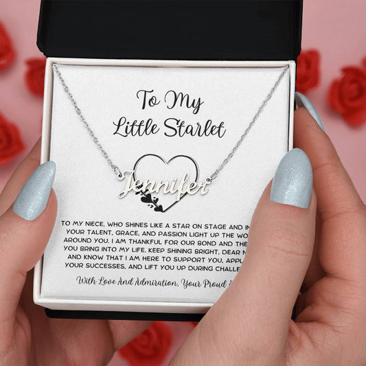 To My Little Starlet - From Aunt to Niece Custom Name Necklace - SOUVMOUR