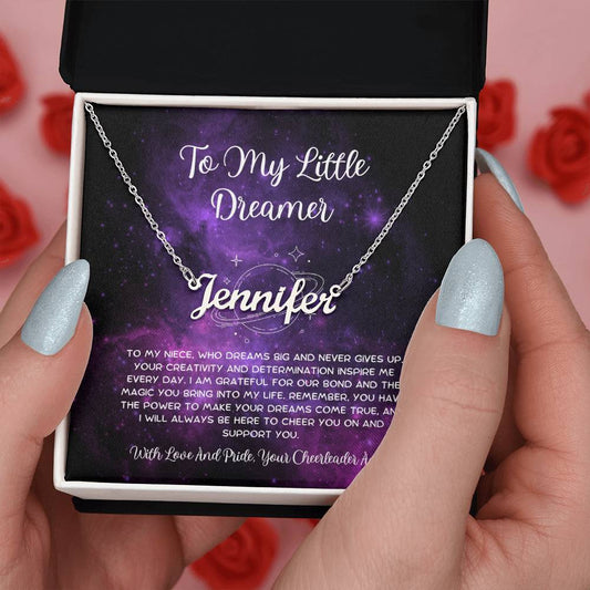 To My Little Dreamer - From Aunt to Niece Custom Name Necklace - SOUVMOUR