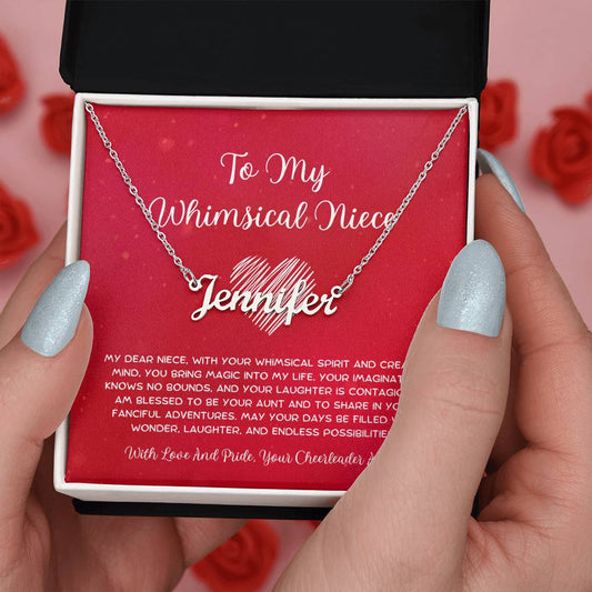 To My Whimsical Niece - From Aunt to Niece Custom Name Necklace - SOUVMOUR