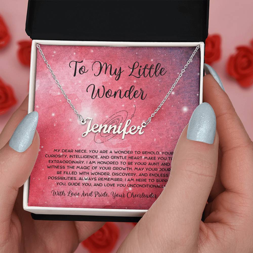 To My Little Wonder - From Aunt to Niece Custom Name Necklace - SOUVMOUR