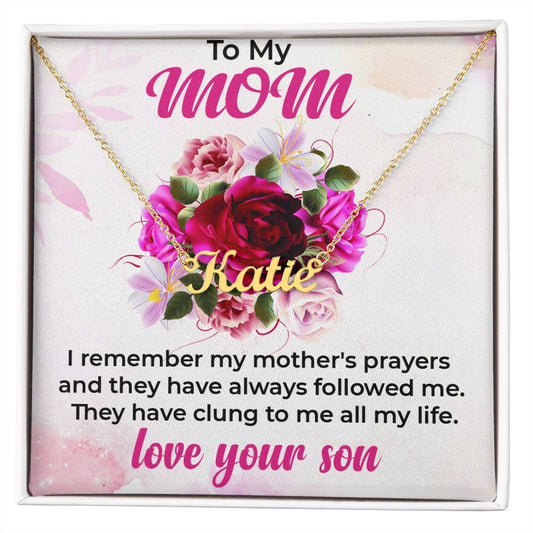 To My Mom | Personalized Name Necklace Gift from Son