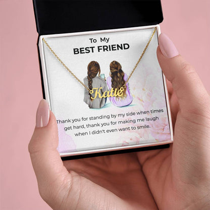 Custom Name Necklace | To My Bestie Thank You - Personalized Necklace | Friendship Gift