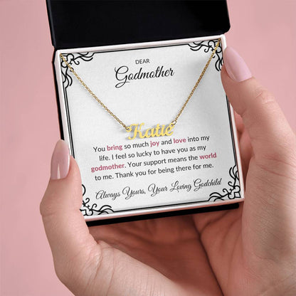 Custom Name Necklace for Lovely Godmother | A Beautiful Reminder of Your Bond | Godmother Gift