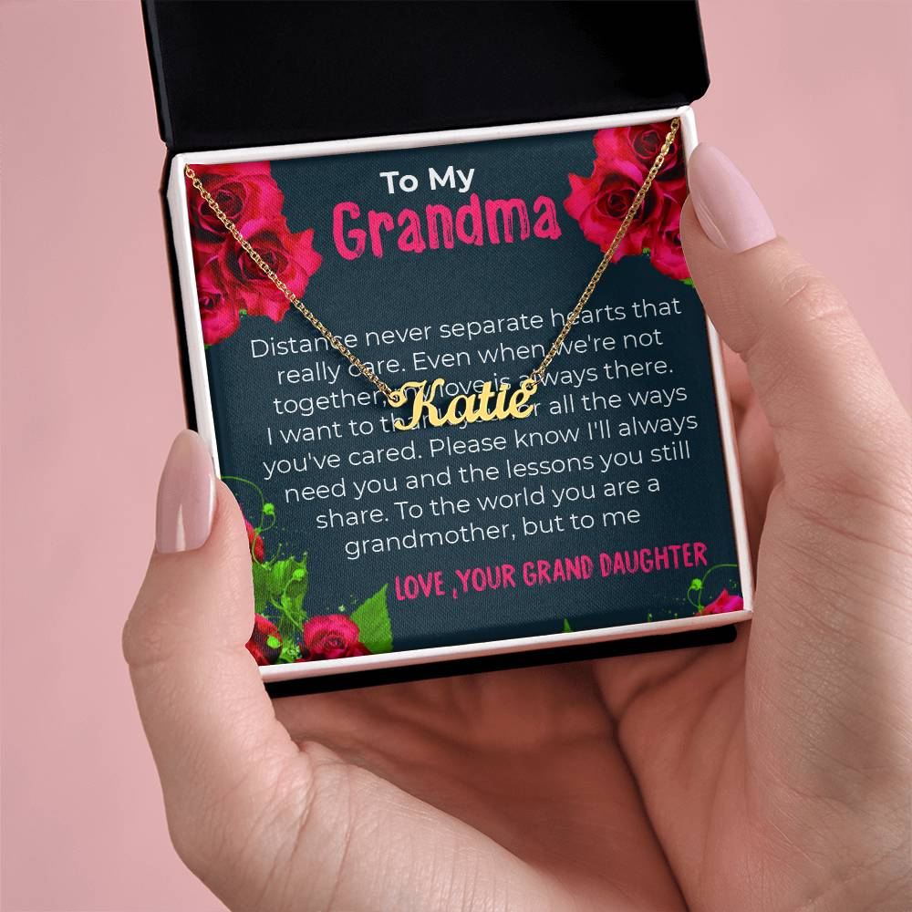 To My Grandma Custom Name Necklace Gift from Granddaughter | Gift for Grandma
