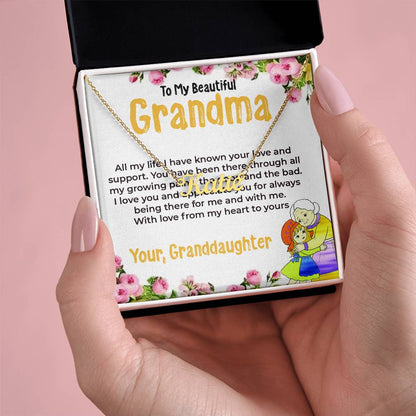 To My Beautiful Grandma | Custom Name Necklace Gift from Granddaughter | Gift for Grandma