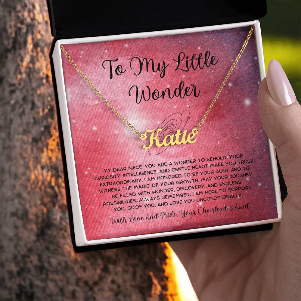 To My Little Wonder - From Aunt to Niece Custom Name Necklace - SOUVMOUR