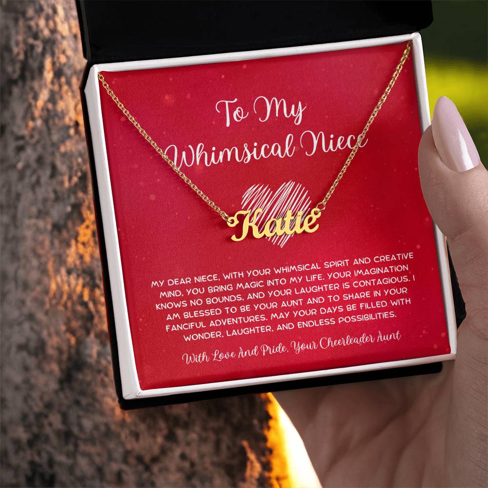To My Whimsical Niece - From Aunt to Niece Custom Name Necklace - SOUVMOUR