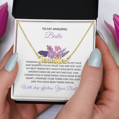 Custom Name Necklace | To My Amazing Best Friend - Personalized Necklace | Friendship Gift