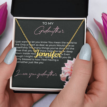 Custom Name Necklace for Godmother | A Personalized Touch to Show Love | Godmother Gift