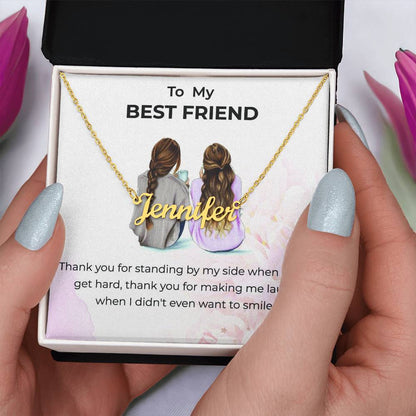Custom Name Necklace | To My Bestie Thank You - Personalized Necklace | Friendship Gift