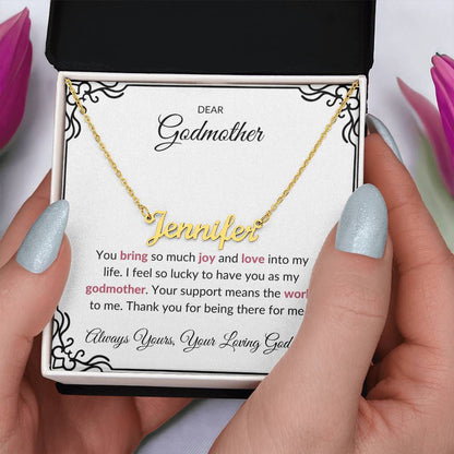 Custom Name Necklace for Lovely Godmother | A Beautiful Reminder of Your Bond | Godmother Gift