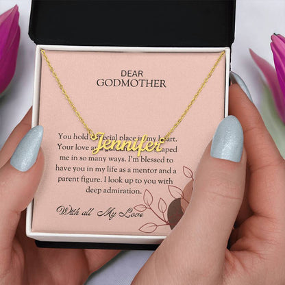 Custom Name Necklace for Special Godmother | A Heartfelt Gift to Cherish Forever | Godmother Gift