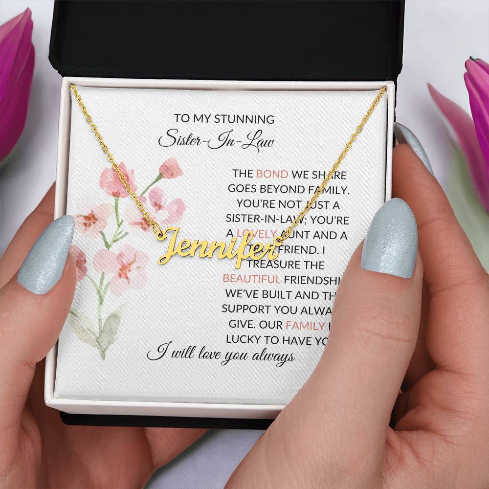 To My Stunning Sister-in-law Gift Necklace | Personalized Custom Name Necklace | Sister-in-Law Gift