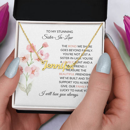 To My Stunning Sister-in-law Gift Necklace | Personalized Custom Name Necklace | Sister-in-Law Gift