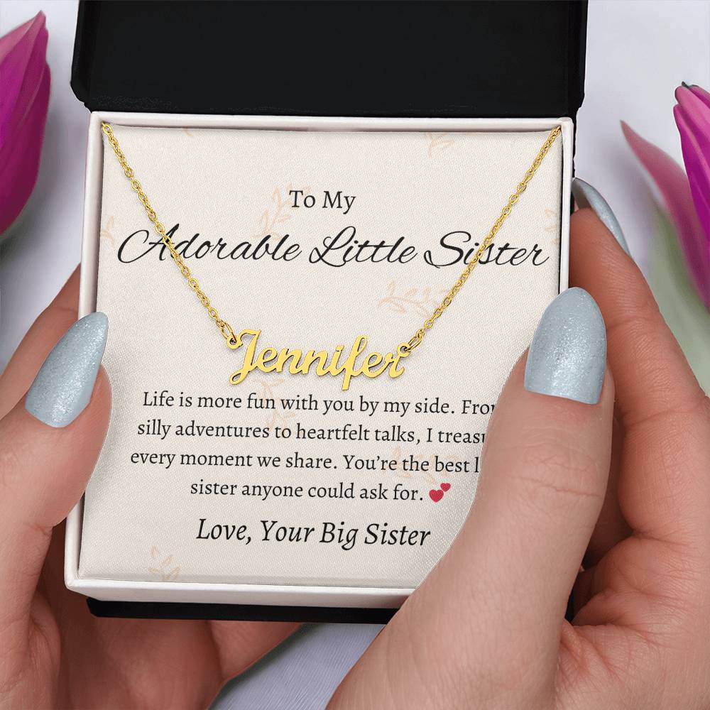 To My Adorable Sister Name Jewelry | Gift for Sister | Necklace Gift for Sister
