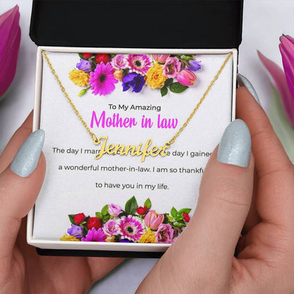 To My Amazing Mother-in-Law | Heartfelt Personalized Name Necklace
