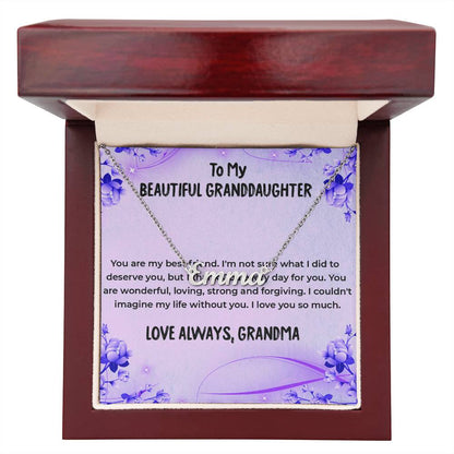 To My Wonderful Granddaughter Necklace | Custom Name with Heartfelt Message Necklace Gift from Grandma