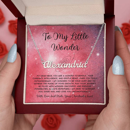 To My Little Wonder - From Aunt to Niece Custom Name Necklace - SOUVMOUR