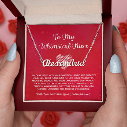 To My Whimsical Niece - From Aunt to Niece Custom Name Necklace - SOUVMOUR