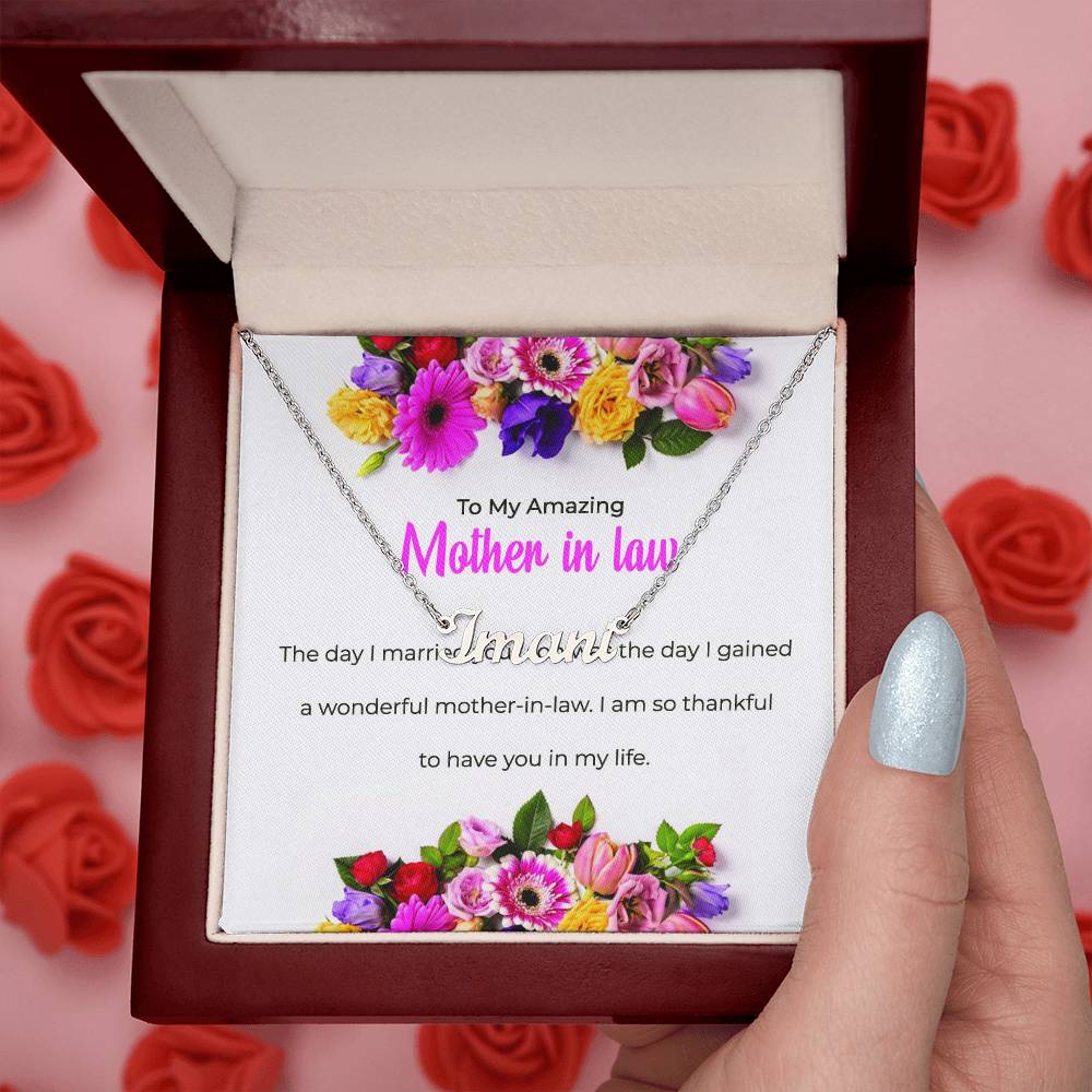 To My Amazing Mother-in-Law | Heartfelt Personalized Name Necklace