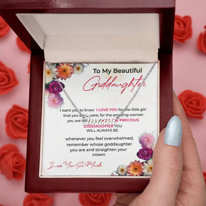 To My Beautiful Goddaughter | Custom Name Necklace with a Loving Message