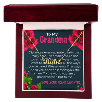 To My Grandma Custom Name Necklace Gift from Granddaughter | Gift for Grandma