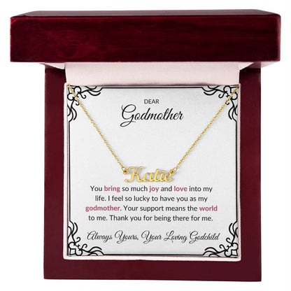 Custom Name Necklace for Lovely Godmother | A Beautiful Reminder of Your Bond | Godmother Gift