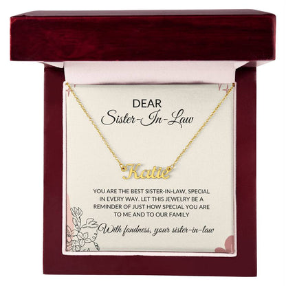 To My Dear Sister-in-law Gift Necklace | Personalized Custom Name Necklace | Sister-in-Law Gift