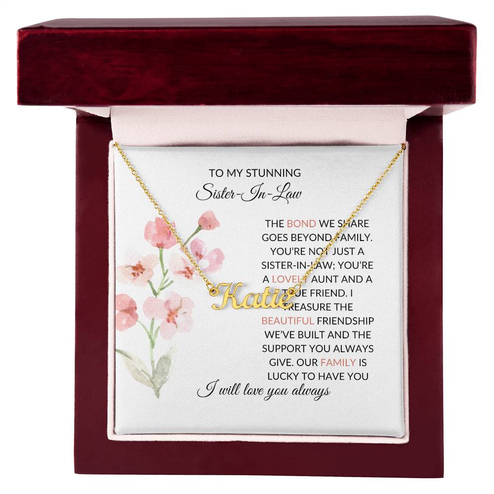 To My Stunning Sister-in-law Gift Necklace | Personalized Custom Name Necklace | Sister-in-Law Gift