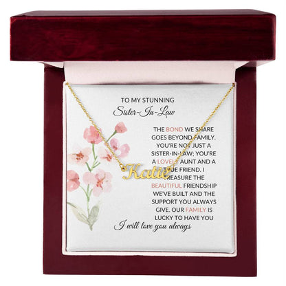 To My Stunning Sister-in-law Gift Necklace | Personalized Custom Name Necklace | Sister-in-Law Gift