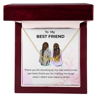 Custom Name Necklace | To My Bestie Thank You - Personalized Necklace | Friendship Gift