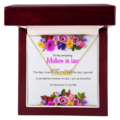 To My Amazing Mother-in-Law | Heartfelt Personalized Name Necklace