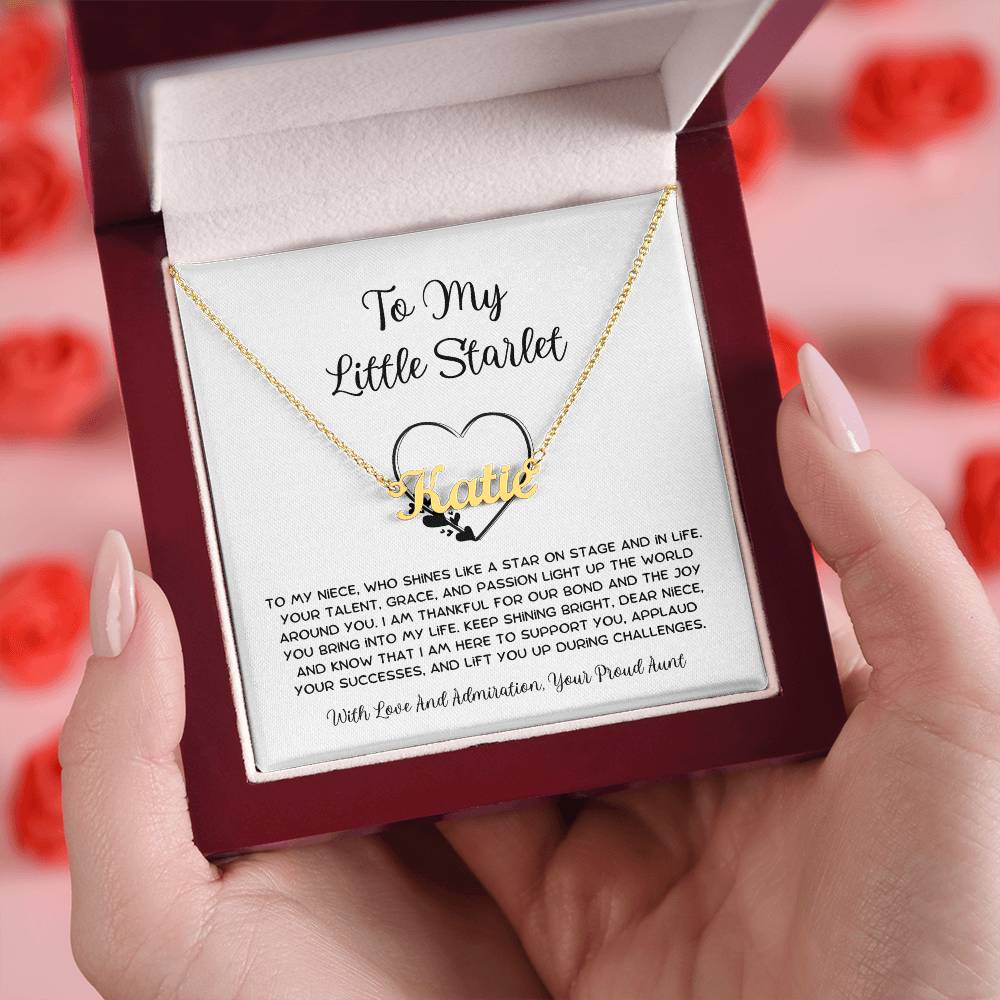 To My Little Starlet - From Aunt to Niece Custom Name Necklace - SOUVMOUR