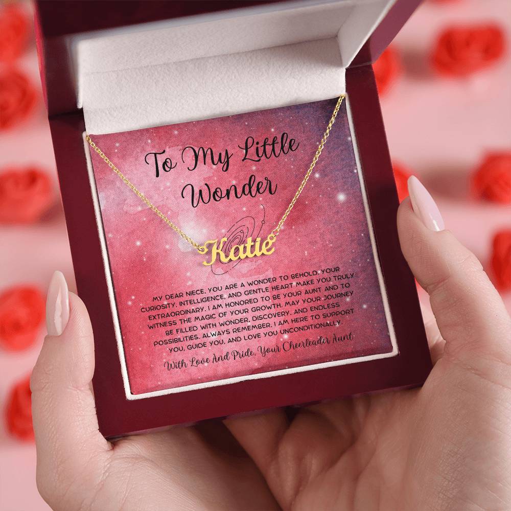 To My Little Wonder - From Aunt to Niece Custom Name Necklace - SOUVMOUR