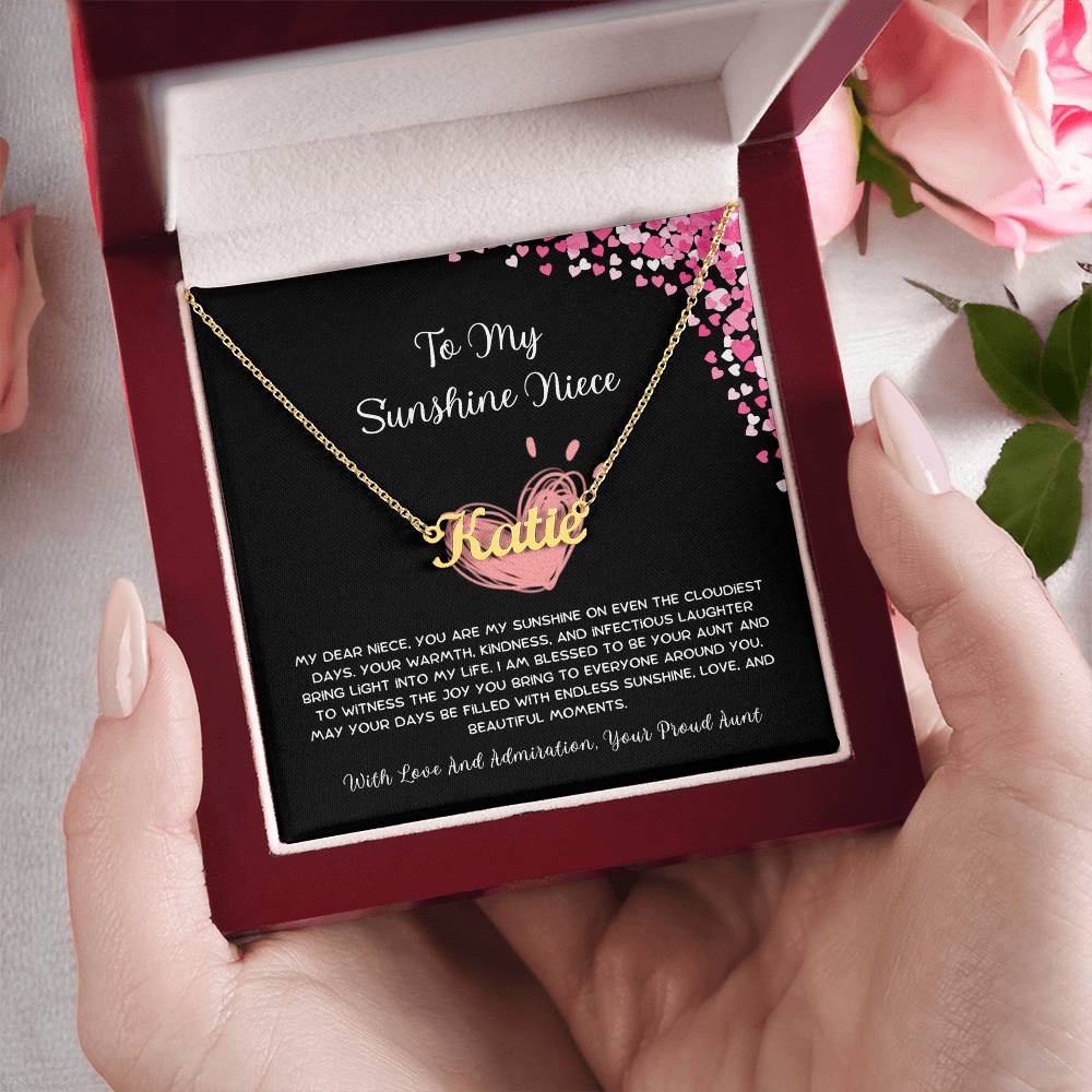To My Sunshine Niece - From Aunt to Niece Custom Name Necklace - SOUVMOUR