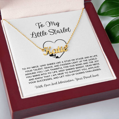 To My Little Starlet - From Aunt to Niece Custom Name Necklace - SOUVMOUR