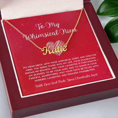 To My Whimsical Niece - From Aunt to Niece Custom Name Necklace - SOUVMOUR