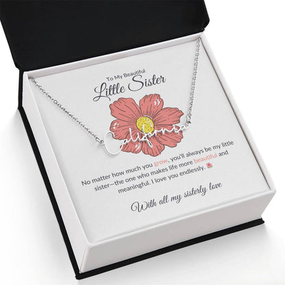 Beautiful Little Sister Signature Style Custom Name Necklace | Gift for Sister | Necklace Gift for Sister