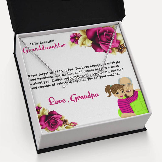 To My Beautiful Granddaughter Necklace | Signature Style Custom Name Necklace Gift from Grandpa