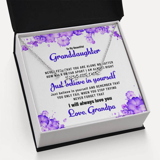 To My Lovely Granddaughter Necklace | Signature Style Custom Name Necklace Gift from Grandpa