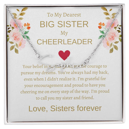Dearest Big Sister Signature Name Necklace | Gift for Sister | Necklace Gift for Sister